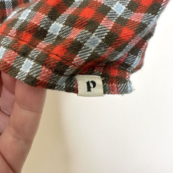 Pact Organic Cotton Top Shirt Womens Sm Plaid Button Up Short Sleeve Prep Grunge - Picture 4 of 7